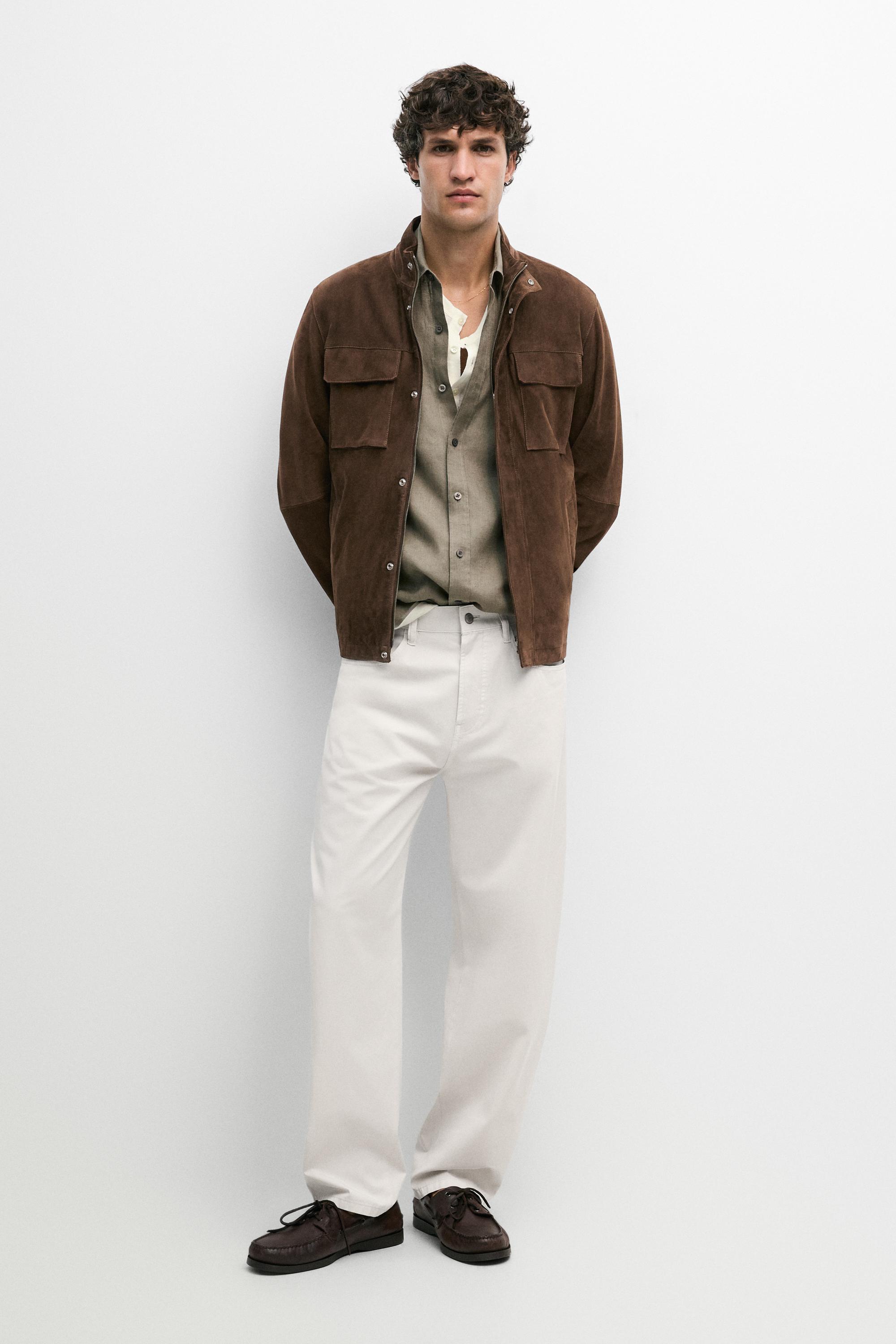 Suede jacket with pocket details